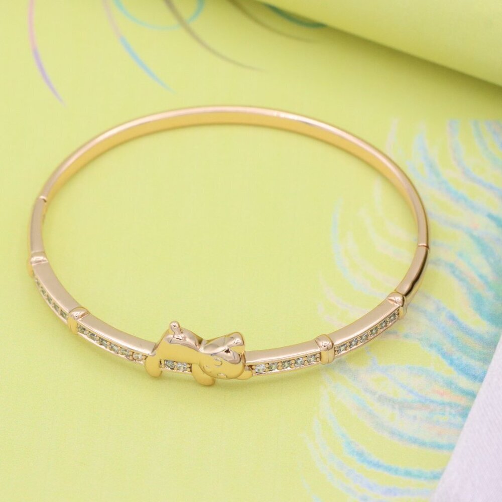 Charming Rose Gold Bangle with Adorable Bear Design, XPBL0527 - Picture 4 of 12